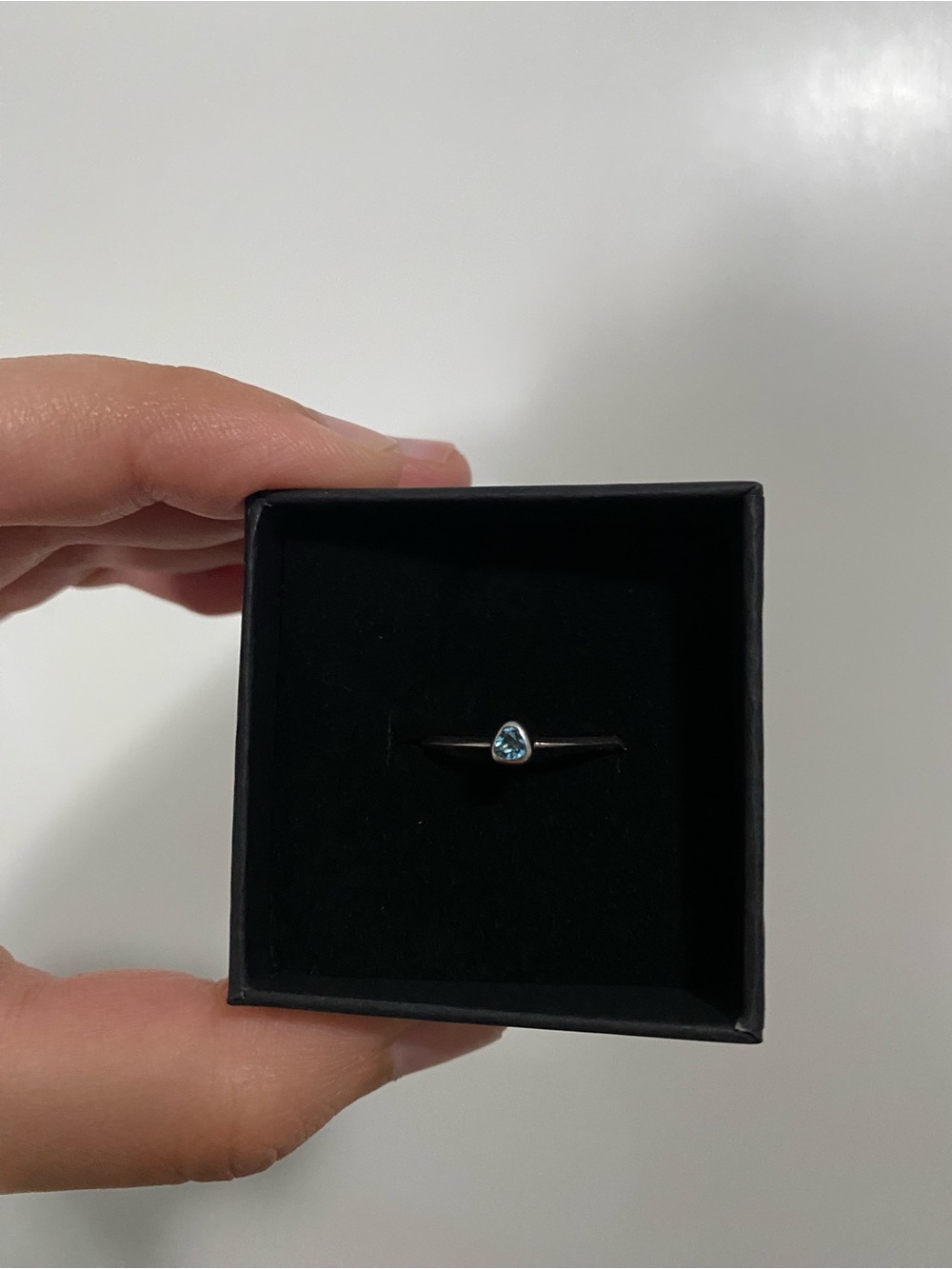 vintage dainty 925 silver blue topaz ring JGD